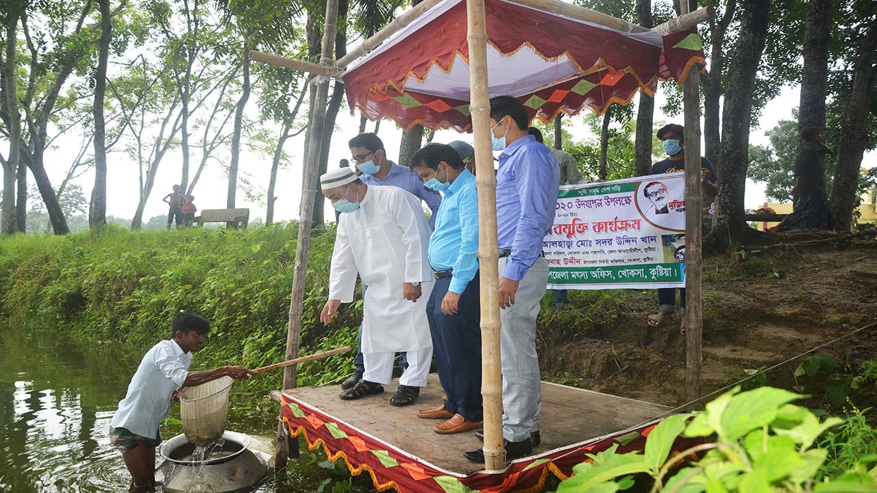 খোকসায় পোনামাছ অবমুক্তি কার্যক্রম অনুষ্ঠিত
