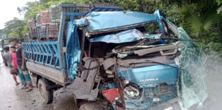 বাস ও পিকাপের মুখোমুখি সংঘর্ষে এক চালক নিহত