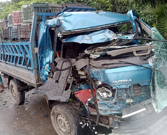 বাস ও পিকাপের মুখোমুখি সংঘর্ষে এক চালক নিহত