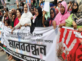 মানবাধিকার দিবসে ঝিনাইদহ জেলা বিএনপির মানববন্ধন