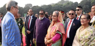 বিজয় দিবসে রাষ্ট্রপতির সংবর্ধনায় প্রধানমন্ত্রী