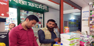 ছয় ফার্মেসী মালিককে অর্ধলক্ষ টাকা জরিমানা