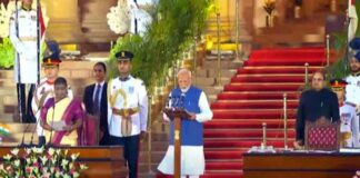 তৃতীয়বার প্রধানমন্ত্রী হিসেবে শপথ নিলেন মোদি