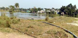 গড়াই নদীতে অবৈধ ড্রেজার লাগিয়ে বালু তুলে জলাশয় ভরাট