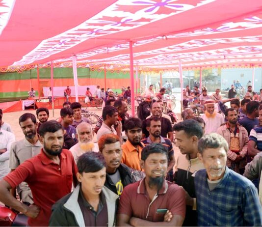 খোকসায় সারের দাবিতে কৃষকদের বিক্ষোভ