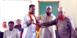 বিলজানি দাখিল মাদ্রাসায় নতুন সভাপতির সংবর্ধনা অনুষ্ঠিত