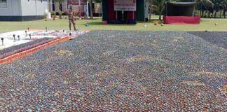 ঝিনাইদহে জব্দকৃত ভারতীয় মাদকদ্রব্য ধ্বংস করেছে বিজিবি