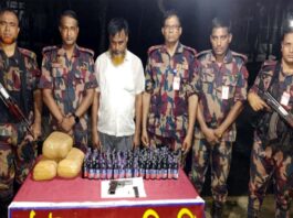 দৌলতপুর সীমান্তে পিস্তল-গুলি ও মাদকসহ একজন আটক