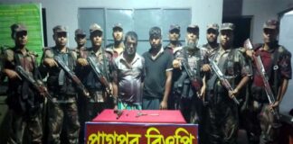 দৌলতপুর সীমান্তে পৃথক অভিযানে বিদেশি আগ্নেয়সহ আটক দুই