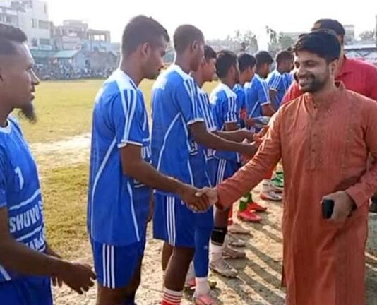 উপজেলা ফুটবল টুনামেন্টের প্রথম খেলায় চুয়াডাঙ্গা জয়ী