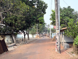 পাকা রাস্তার ভিতরে শতাধিক বৈদতিক খুটি রয়ে গেলো