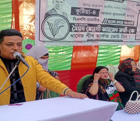 কুমারখালীতে নারী ভোটারদের সঙ্গে মহিলা দলের নির্বাচনী মতবিনিময়