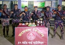 বিজিবি’র অভিযানে মাদক সহ ভারতীয় পণ্য উদ্ধার