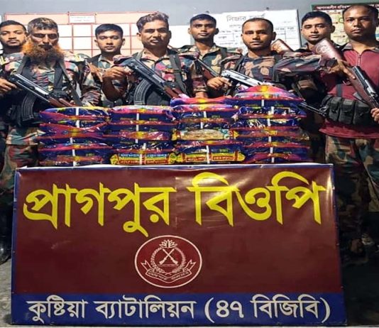 বিজিবির অভিযানে বিপুল পরিমাণে মাদক ও চোরাচালানী পণ্য আটক